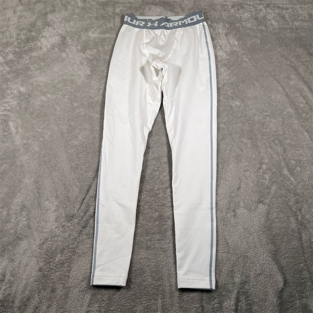 Under Armour Men's Compression Leggings White Size M Gym Running Sports
